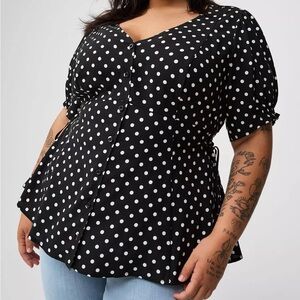 Black and White Polka Dot Blouse